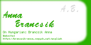 anna brancsik business card